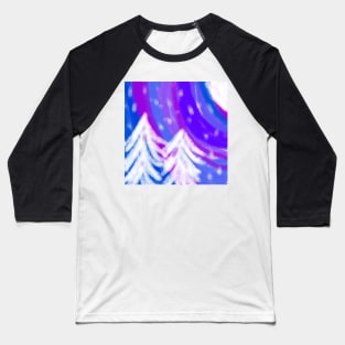 blue purple watercolor painting scenery design Baseball T-Shirt